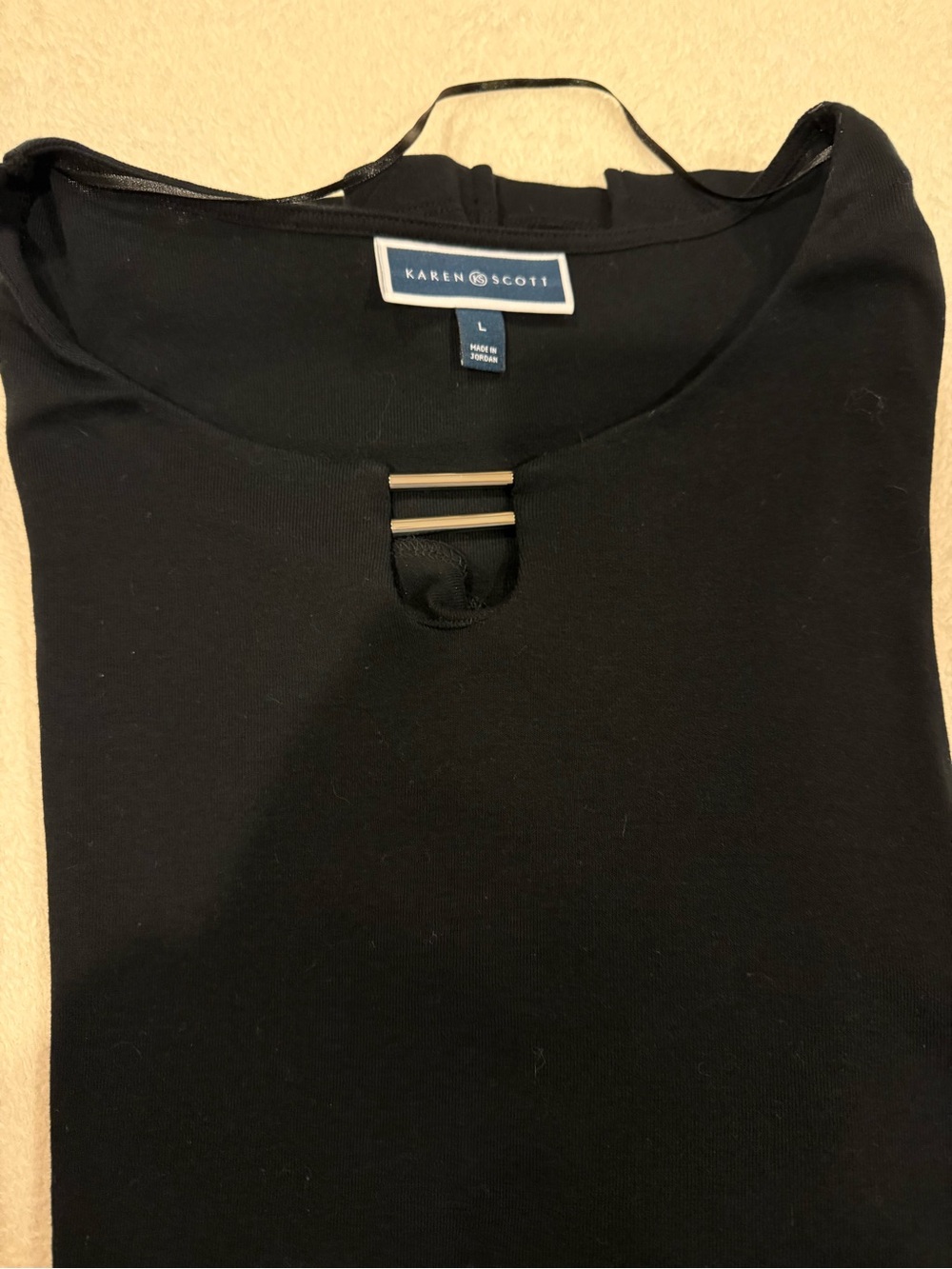 Scott Black Top with silver -Tone Neck Bar